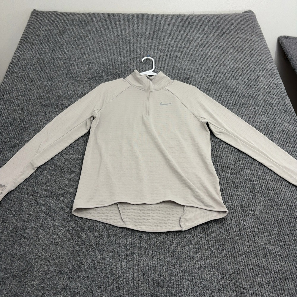 Nike Pullover Mens M Tan Polyester Spandex Quarter Zip Therma FIT Gorpcore